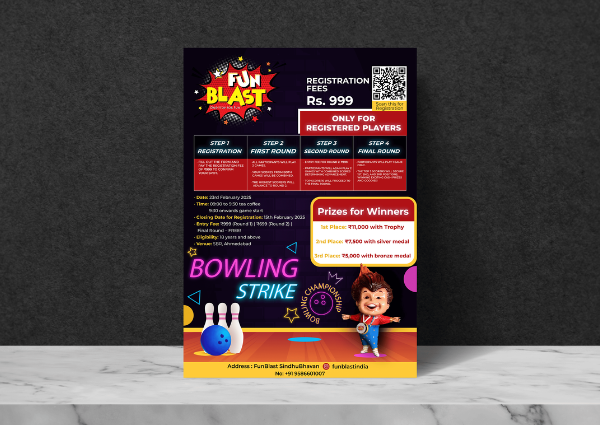 Fun Blast – Bowling Tournament Poster